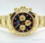 Swiss Rolex Daytona V2  904L Yellow Gold Black Dial watch Replica Watches